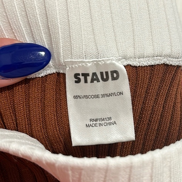 Staud Maki Rib-Knit Colorblock Bike Shorts - Picture 7 of 7